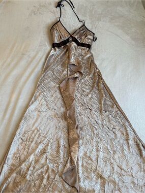 Teeze Me Taupe Halter Maxi Dress